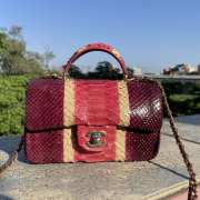 Chanel AS2431 red crocodile handle bag 13×20×9cm - 1