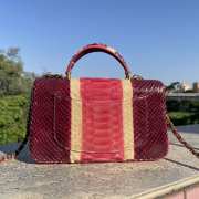 Chanel AS2431 red crocodile handle bag 13×20×9cm - 6