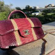 Chanel AS2431 red crocodile handle bag 13×20×9cm - 4