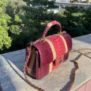 Chanel AS2431 red crocodile handle bag 13×20×9cm - 2