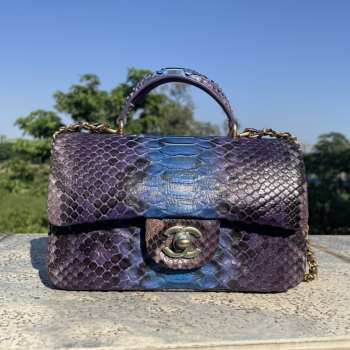 Chanel AS2431 Purple crocodile handle bag 13×20×9cm