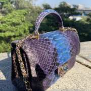 Chanel AS2431 Purple crocodile handle bag 13×20×9cm - 2