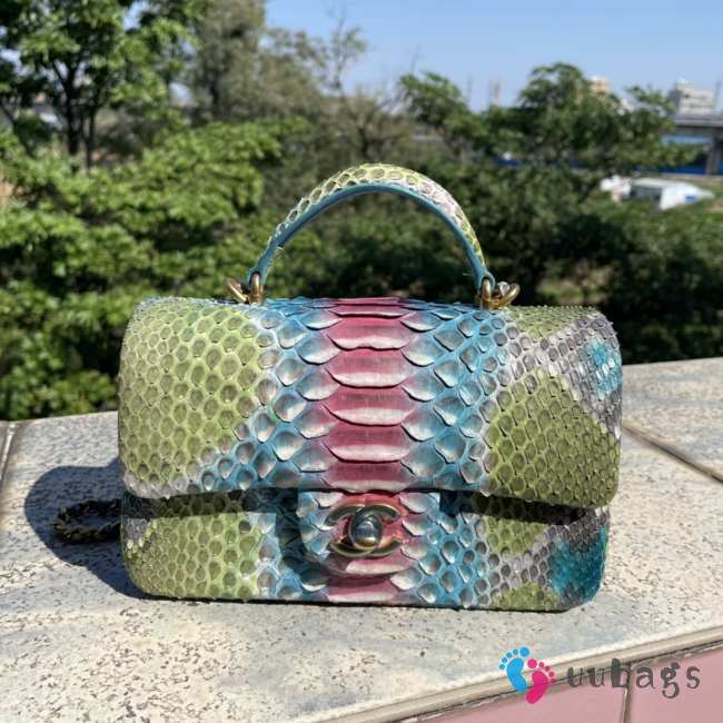 Chanel AS2431 Green crocodile handle bag 13×20×9cm - 1