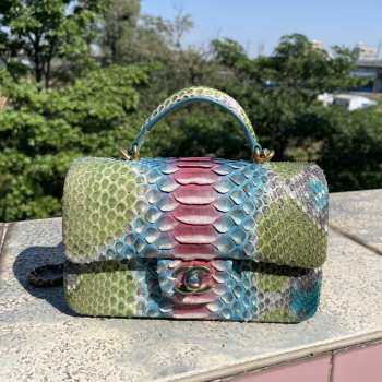 Chanel AS2431 Green crocodile handle bag 13×20×9cm