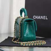 Chanel AS2431 green 02 crocodile handle bag 13×20×9cm - 2