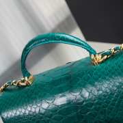 Chanel AS2431 green 02 crocodile handle bag 13×20×9cm - 5