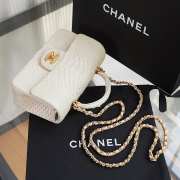 Chanel AS2431 white crocodile handle bag 13×20×9cm - 5