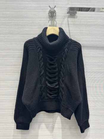 Hermes black cashmere turtleneck sweater