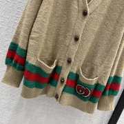 Gucci V-neck khaki knitted sweater - 6