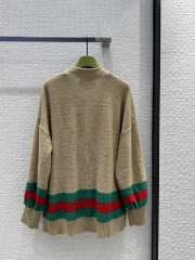 Gucci V-neck khaki knitted sweater - 3