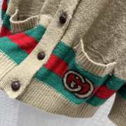 Gucci V-neck khaki knitted sweater - 2