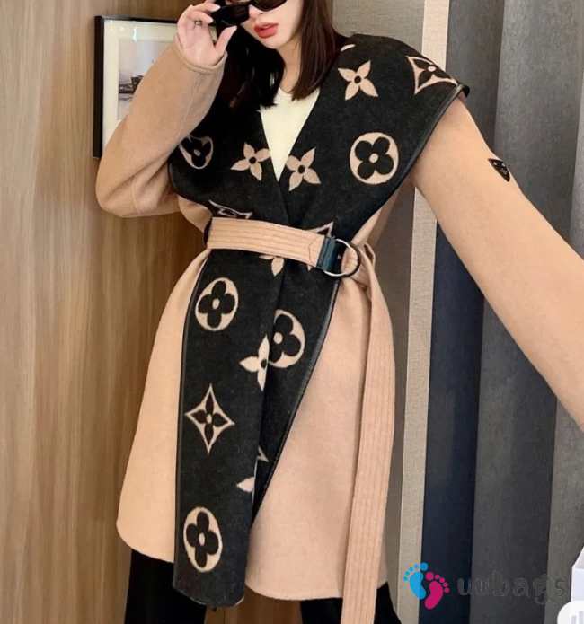 LV Signature Hooded Wrap Robe Coat  - 1