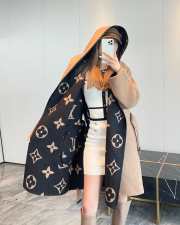 LV Signature Hooded Wrap Robe Coat  - 2