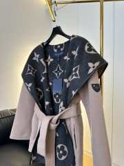 LV Signature Hooded Wrap Robe Coat  - 3