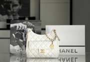 Chanel 23C Runway Hobo Bag White Shiny Calfskin - 6