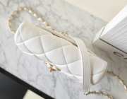 Chanel mini flap bag heart logo in white  - 3