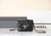 Chanel mini flap bag heart logo in black - 6