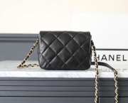 Chanel mini flap bag heart logo in black - 5