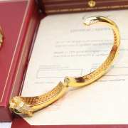 Cartier gold-plated bracelets with leopard heads - 3