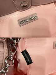 Miu Miu pink crystal chain diamond bag 20x16x11cm - 4