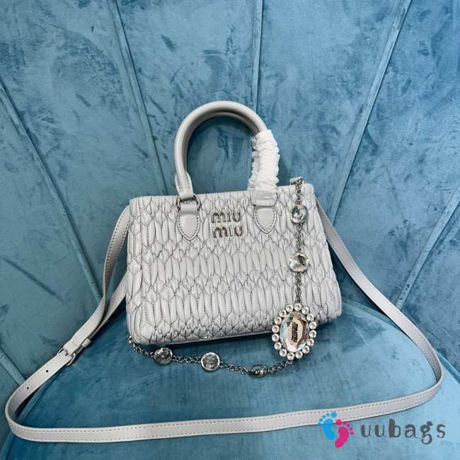 Miu Miu gray crystal chain diamond bag 20x16x11cm - 1