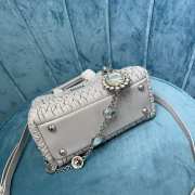 Miu Miu gray crystal chain diamond bag 20x16x11cm - 6