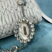 Miu Miu gray crystal chain diamond bag 20x16x11cm - 4