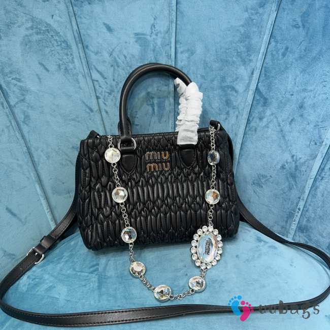 Miu Miu black crystal chain diamond bag 20x16x11cm - 1