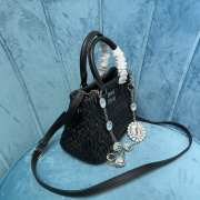 Miu Miu black crystal chain diamond bag 20x16x11cm - 6