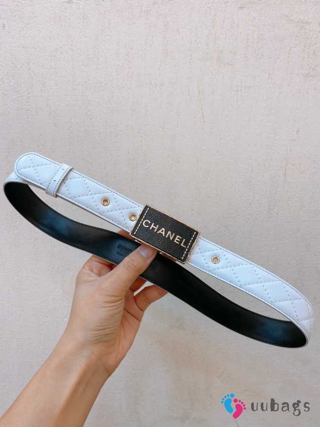 Chanel white belt width 3cm - 1