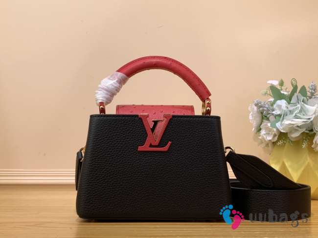 LV N82904 Capucines black bag with red logo 21x14x8cm - 1