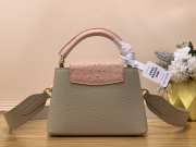 LV N82904 Capucines beige bag with pink logo 21x14x8cm - 3