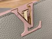 LV N82904 Capucines beige bag with pink logo 21x14x8cm - 2