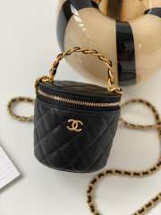 Chanel Vanity Handle Small Black Lambskin Leather - 1