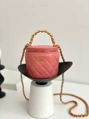 Chanel Vanity Handle Small Pink Lambskin Leather - 1