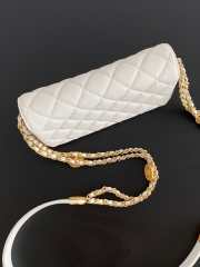 Chanel mini flap bag white with gold hardware 17.5x3.5x9cm - 4