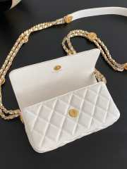 Chanel mini flap bag white with gold hardware 17.5x3.5x9cm - 3