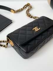 Chanel mini flap bag black with gold hardware 17.5x3.5x9cm - 5