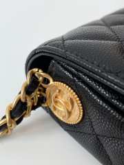 Chanel mini flap bag black with gold hardware 17.5x3.5x9cm - 6