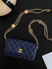 Chanel mini flap bag blue with gold hardware 17.5x3.5x9cm - 1