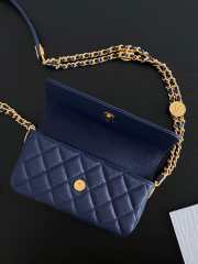 Chanel mini flap bag blue with gold hardware 17.5x3.5x9cm - 6