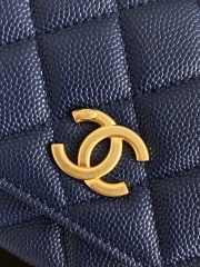 Chanel mini flap bag blue with gold hardware 17.5x3.5x9cm - 2