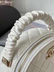 Chanel mini white round trunk with ruffle straps - 5