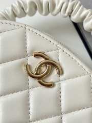 Chanel mini white round trunk with ruffle straps - 2