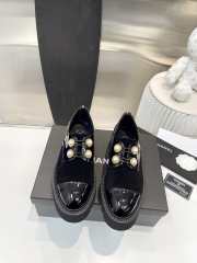 Chanel oxford shoes black glossy leather - 5