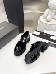 Chanel oxford shoes black glossy leather - 4