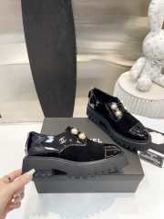 Chanel oxford shoes black glossy leather - 3