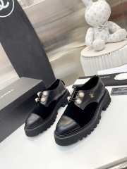 Chanel oxford shoes black cowhide leather - 1