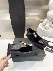 Chanel oxford shoes black cowhide leather - 4