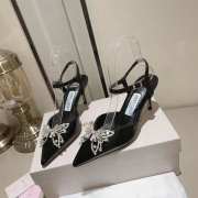 Jimmy Choo black butterfly diamond buckle heels 6.5cm - 4